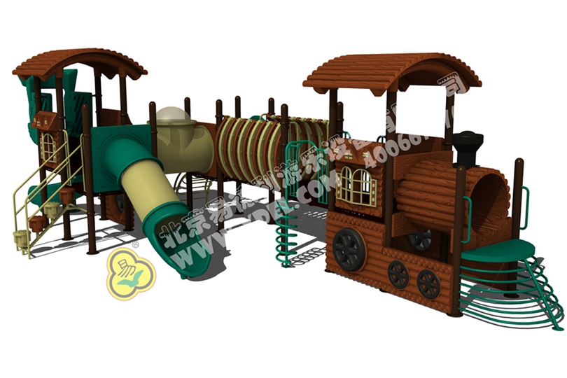 戶外火車頭滑梯五