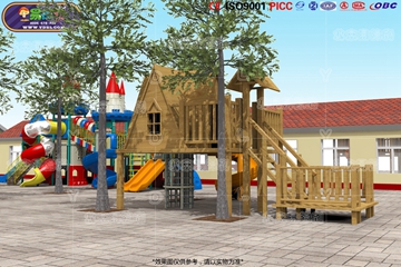 幼兒園兒童滑梯木制滑梯